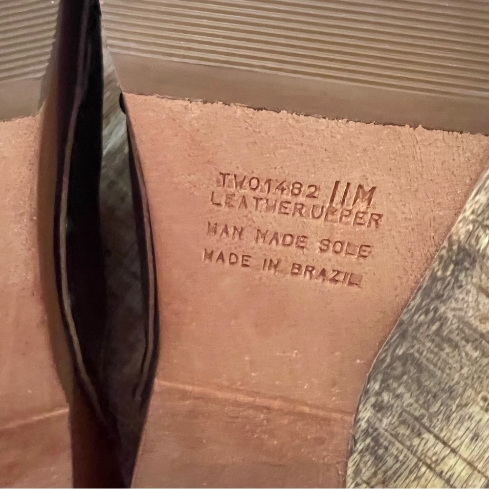 Vintage Brown Mules with Wooden Heel and Studded Detail - Picture 9 of 9